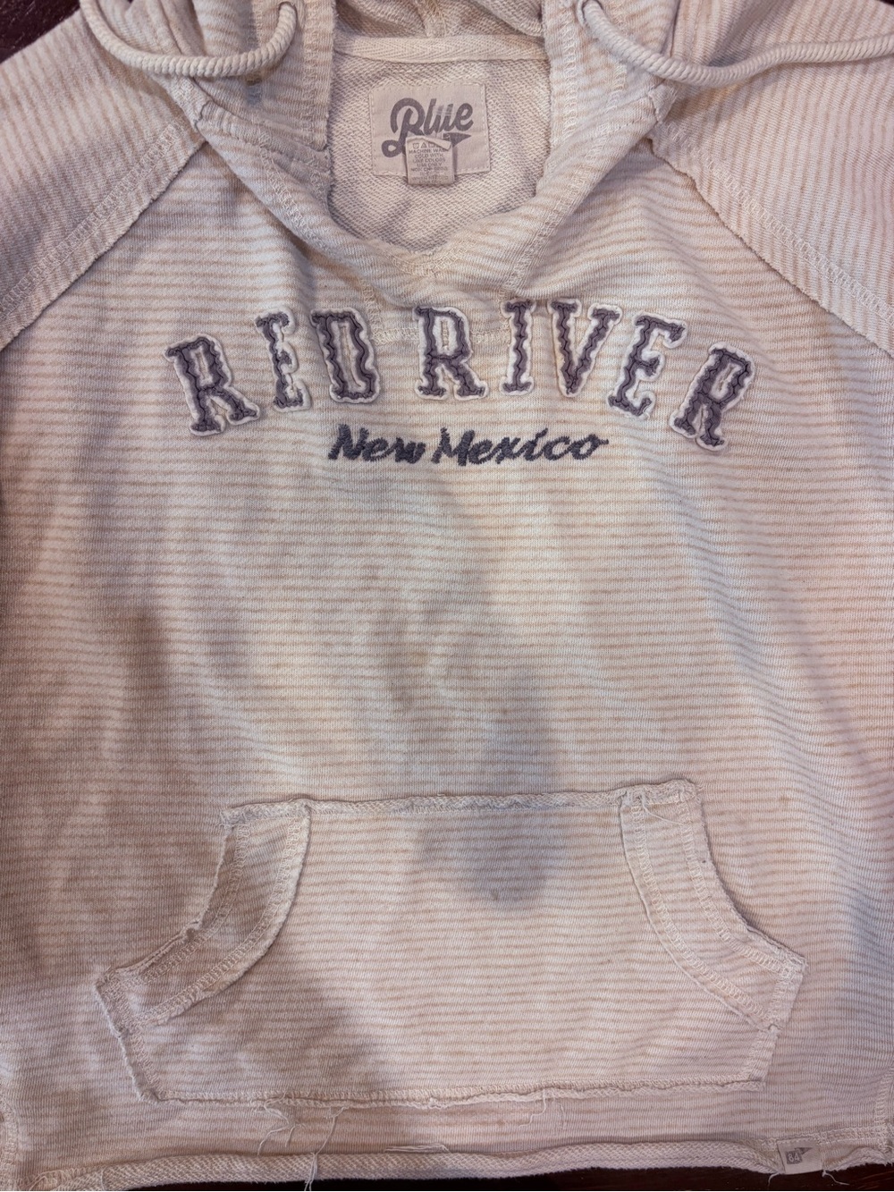 Blue brand 'Red River New Mexico' striped hoodie - Light Taupe